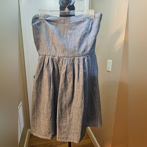 Jack Strapless Cotton Light Blue Dress Size 8